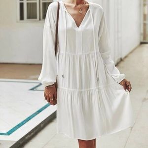 White midi dress